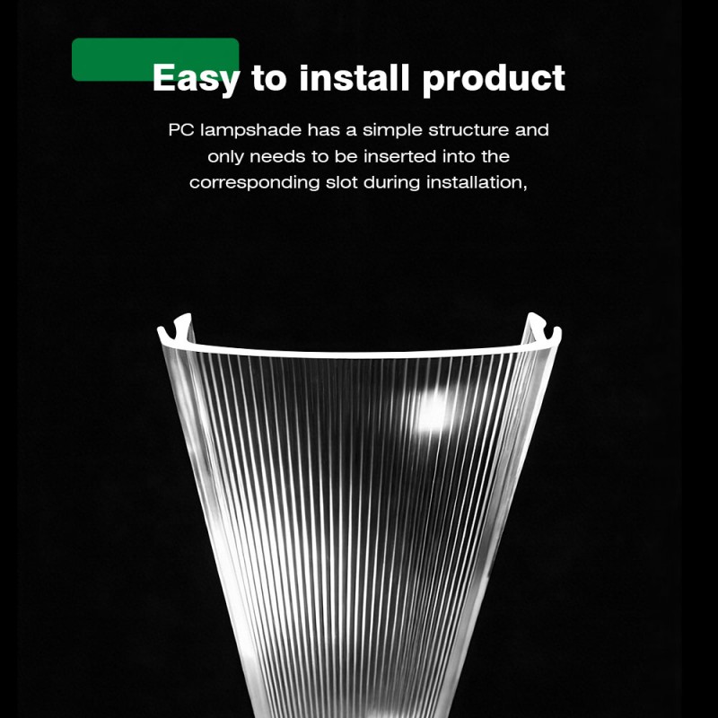 Pantalla de lámpara extruida transparente de policarbonato