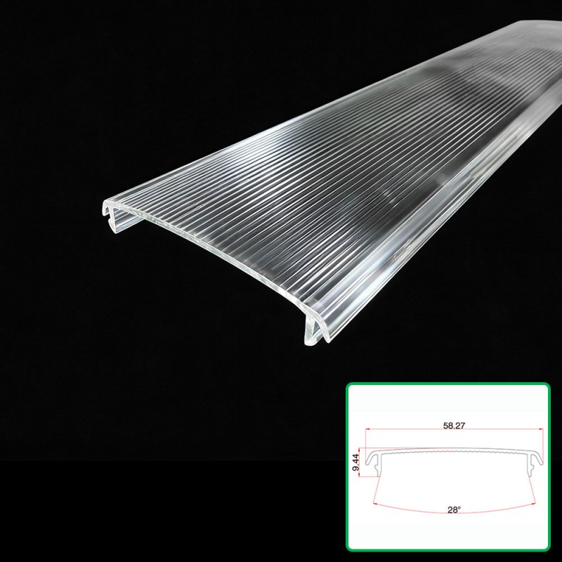 Pantalla de lámpara extruida transparente de policarbonato